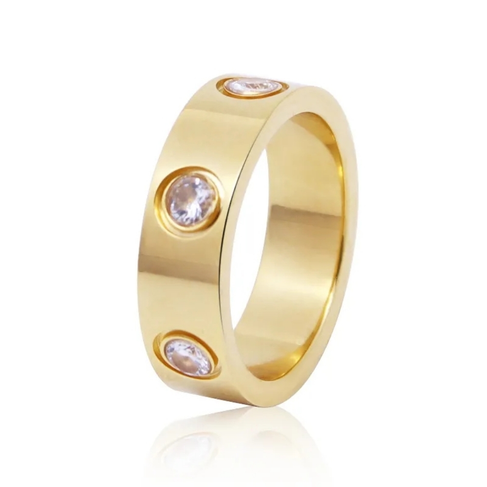 Gold Stainless Steel Band Size 6